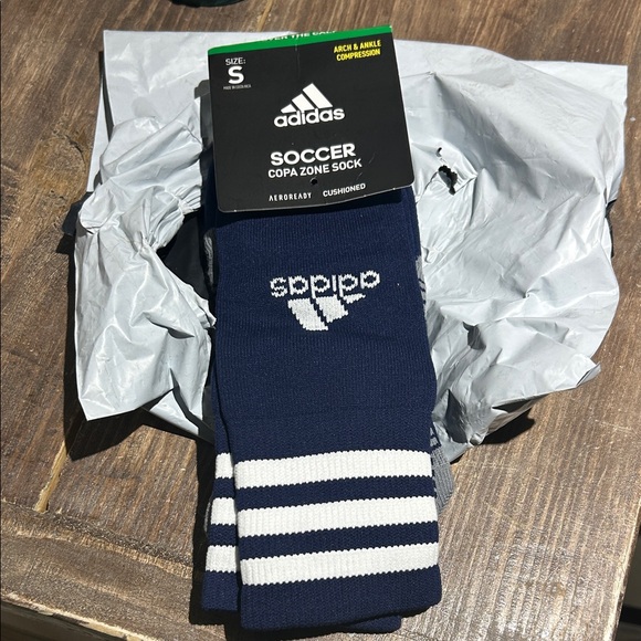adidas Navy and White Soccer Copa Zone Socks - Picture 5 of 7